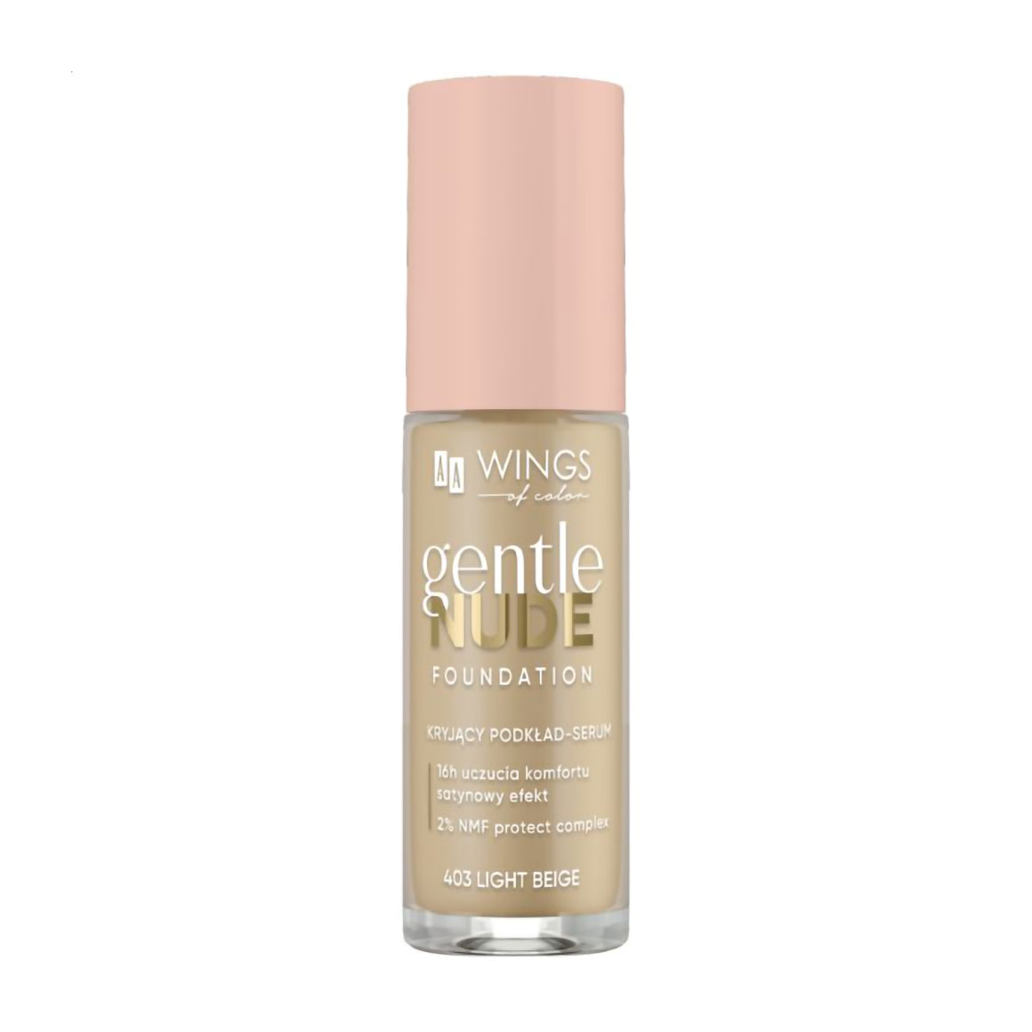 Тональна основа-сироватка для обличчя AA Wings of Color Gentle Nude Foundation Covering Foundation-Serum, 403 Light Beige, 30 мл